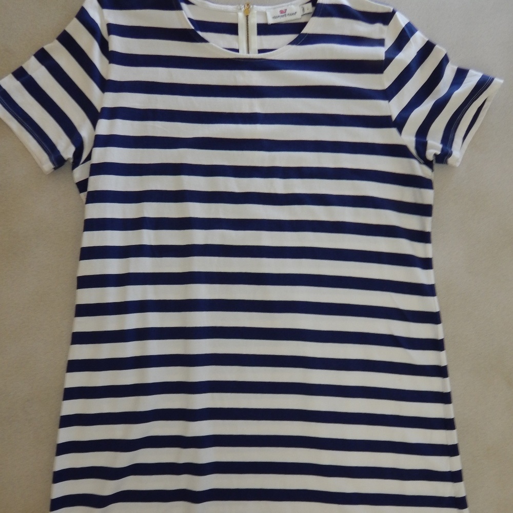 VINEYARD VINES Navy White Striped Dress LARGE